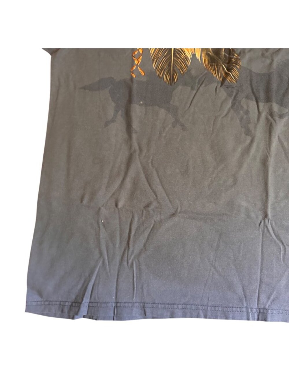 Vintage Sedona Native American Feather & Horses Graphic T-Shirt Gray Short Sleev - Picture 7 of 12